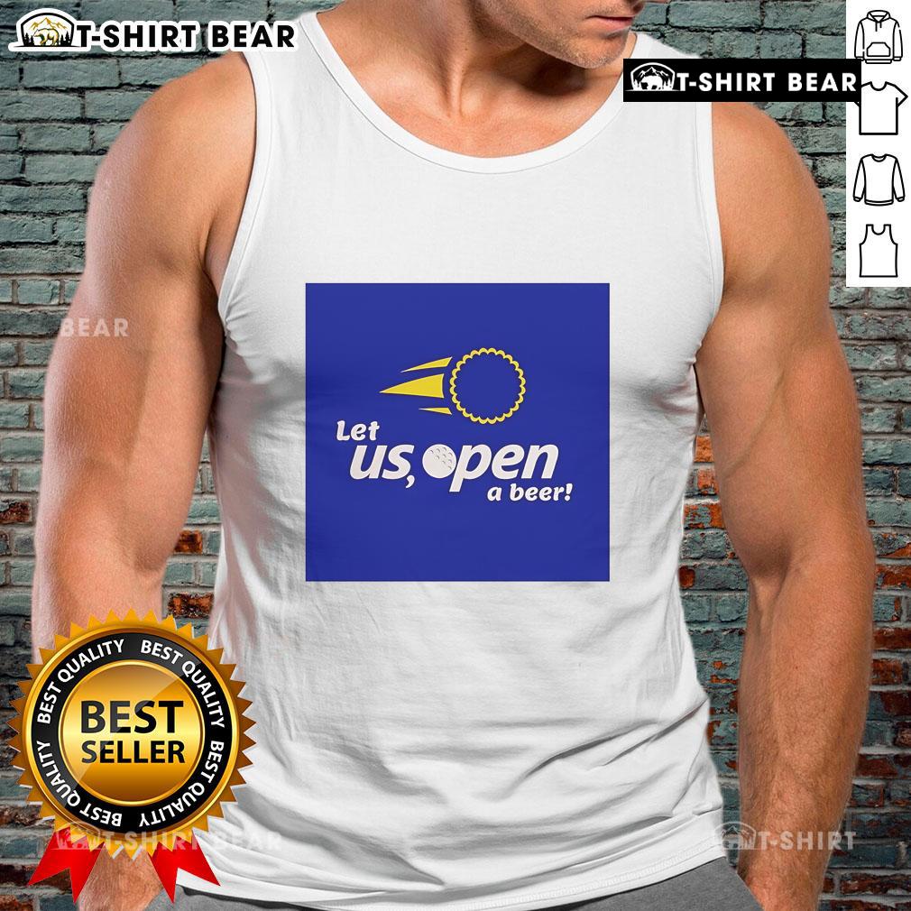 Premium Let Us Open A Beer Tank Top featuring a fun beer graphic, perfect for casual outings and beer enthusiasts.