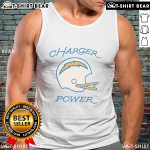 Premium Los Angeles Chargers Charger Power Tank Top featuring team colors and logo, perfect for fans and sports enthusiasts.