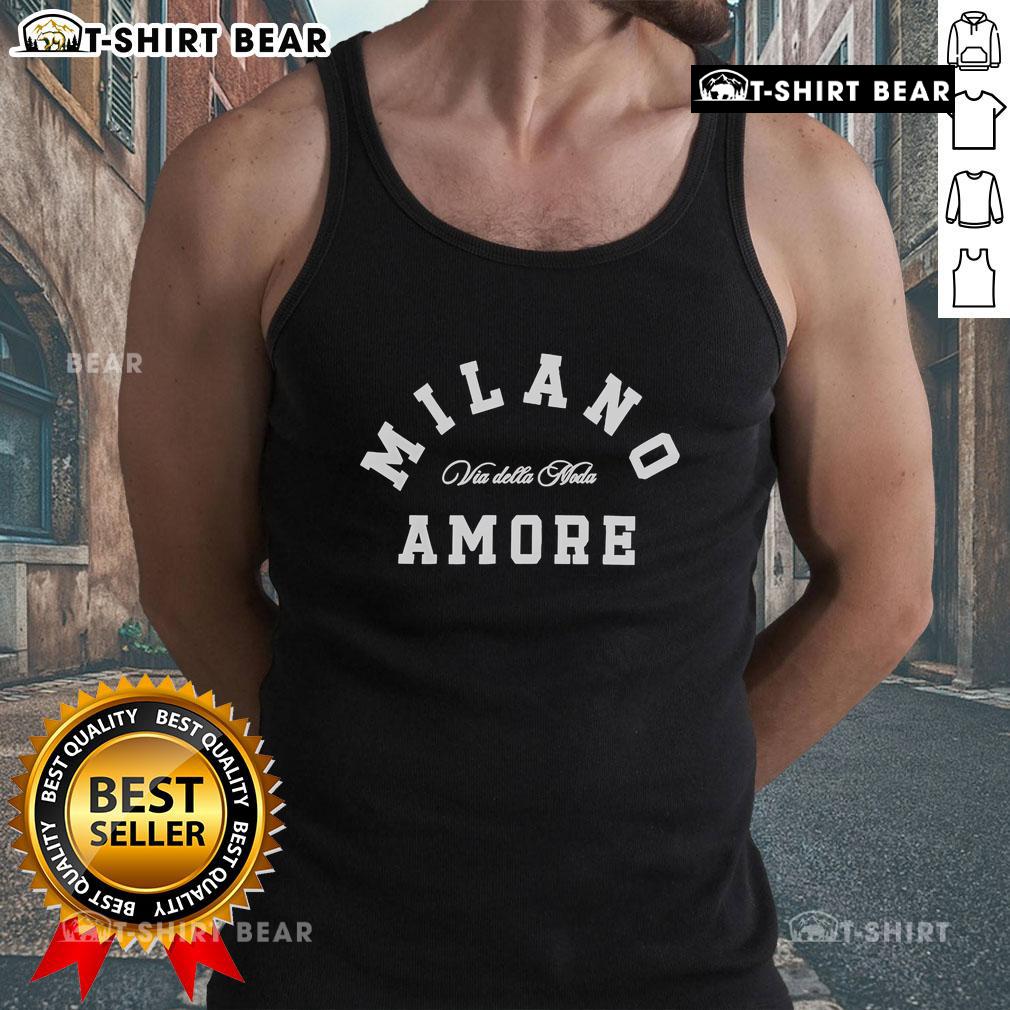 Premium Milanoamore Via Della Moda tank top in stylish design, perfect for fashion-forward summer outfits.
