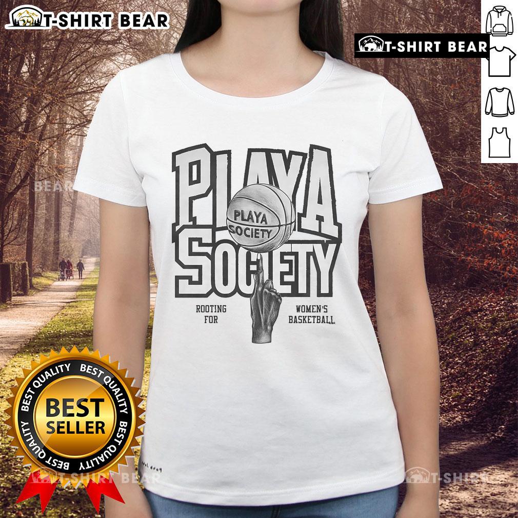 Premium Play A Society Women's Basketball Tee featuring a stylish design for fans supporting ladies' basketball.