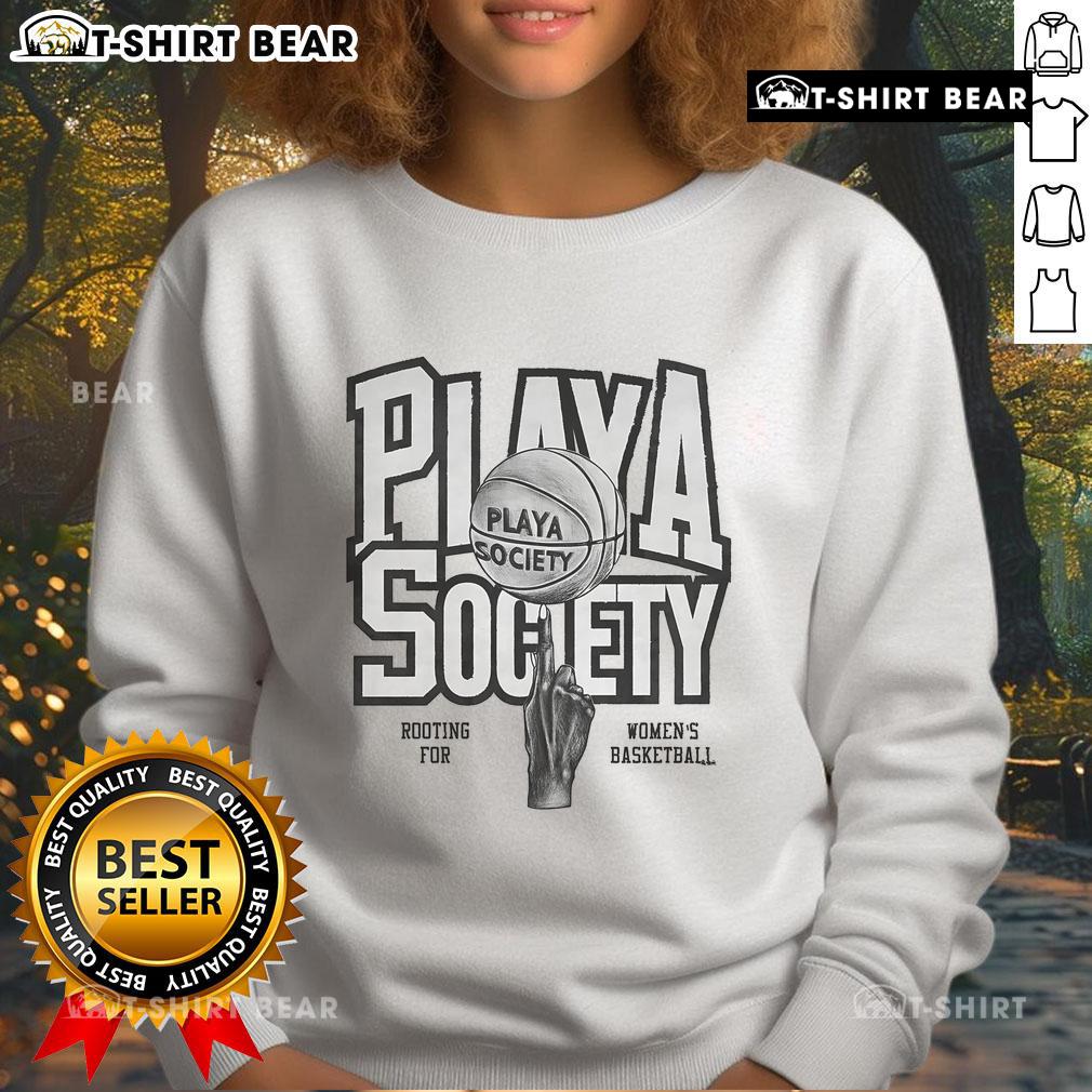 Premium Play A Society sweatshirt featuring a stylish design, perfect for women's basketball fans and supporters.