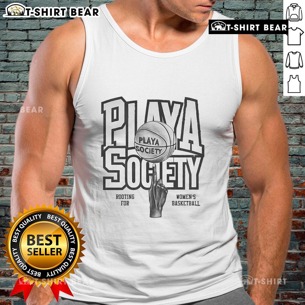 Alt Text: Premium Play A Society women's basketball tank top, featuring a stylish design for fans supporting women's sports.