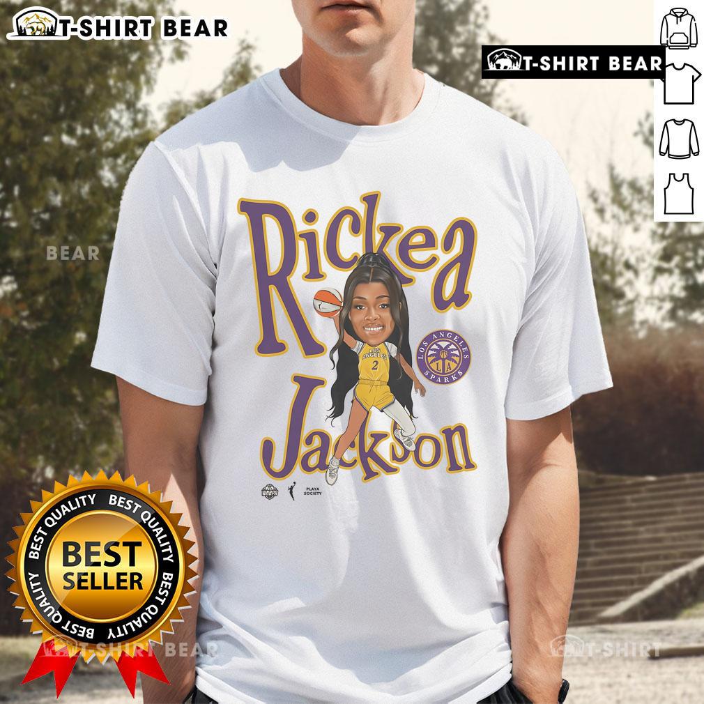 Alt Text: Premium Playa Society Rickea Jackson Sketch T-Shirt featuring a stylish design, perfect for casual wear.