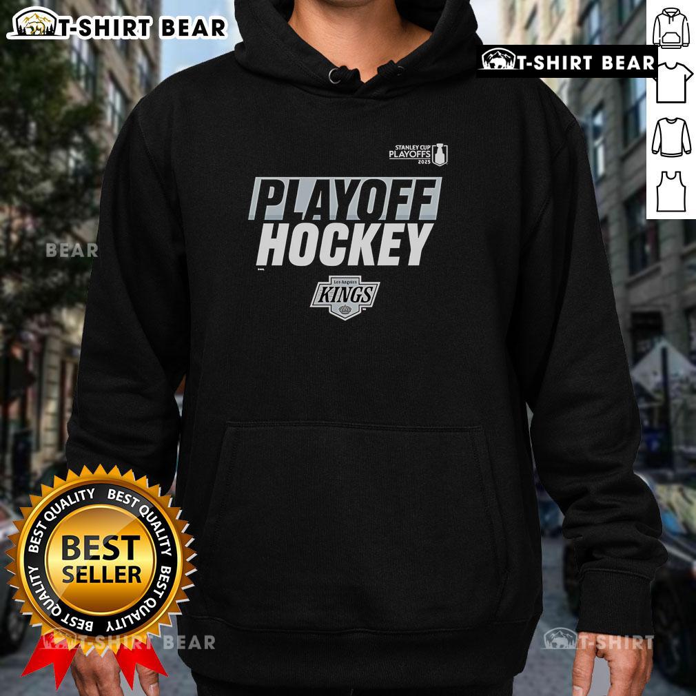 Premium Los Angeles Kings hoodie for the 2025 Stanley Cup Playoffs, showcasing team colors and logo in a stylish design.