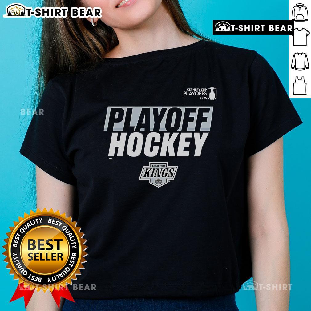 Premium Los Angeles Kings 2025 Stanley Cup Playoffs ladies tee showcasing team spirit and playoff excitement.