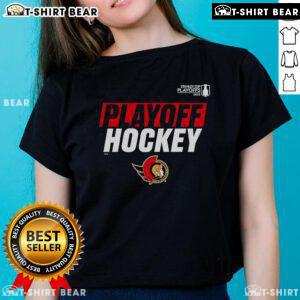 Premium Ottawa Senators Ladies Tee for the 2025 Stanley Cup Playoffs, showcasing team pride and playoff spirit.