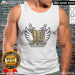 Premium Valkyrae 10 Year Anniversary 2015-2025 Swords Tank Top showcasing stylish design and commemorative graphics.