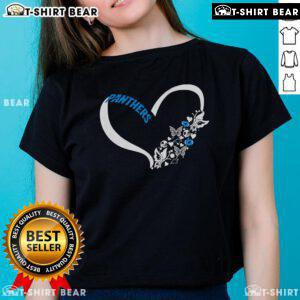 Pretty butterflies in my stomach Carolina Panthers NFL ladies tee, featuring vibrant colors and a stylish design for fans.