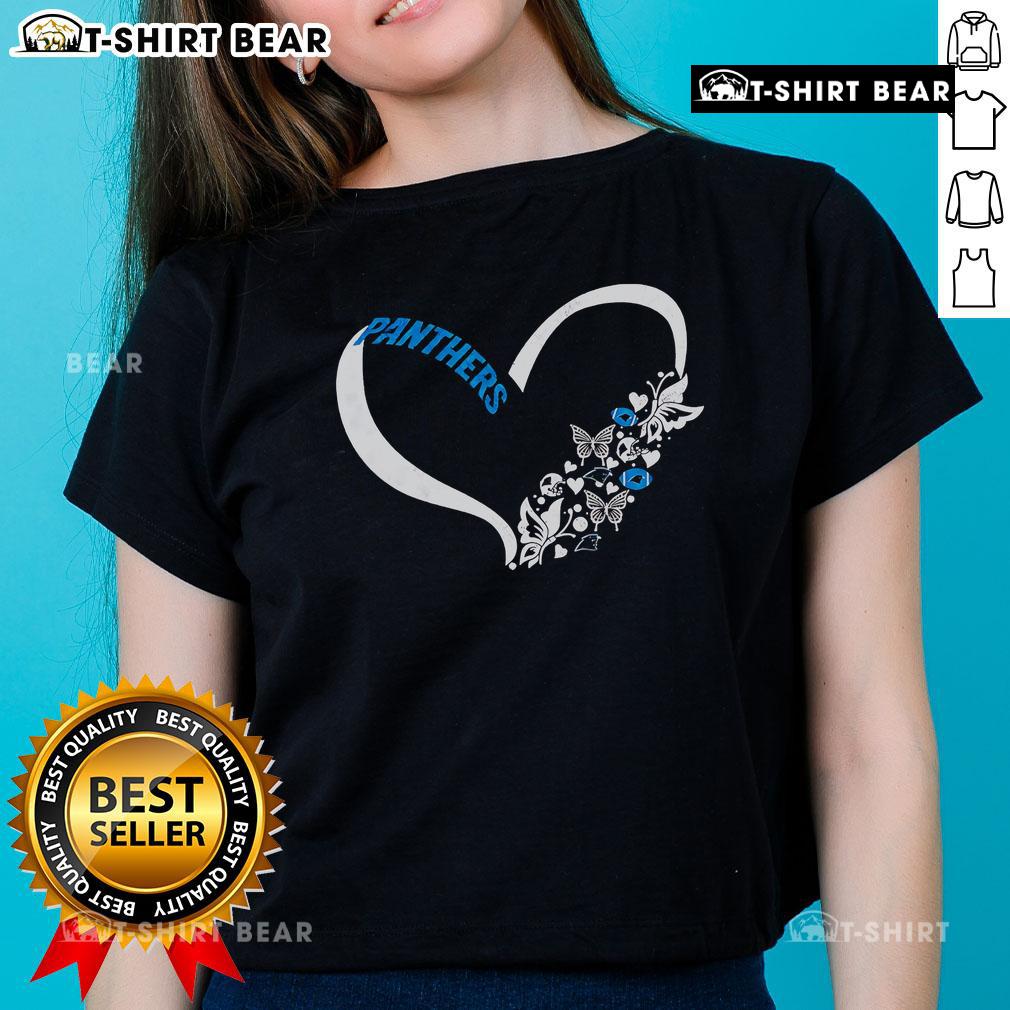 Pretty butterflies in my stomach Carolina Panthers NFL ladies tee, featuring vibrant colors and a stylish design for fans.