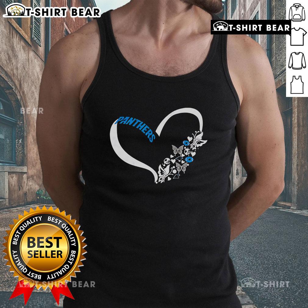 Pretty butterflies in my stomach Carolina Panthers NFL tank top featuring vibrant graphics and team colors.
