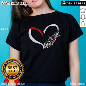 Pretty butterflies in my stomach Chicago Bears NFL ladies tee showcasing team spirit and stylish comfort for fans.