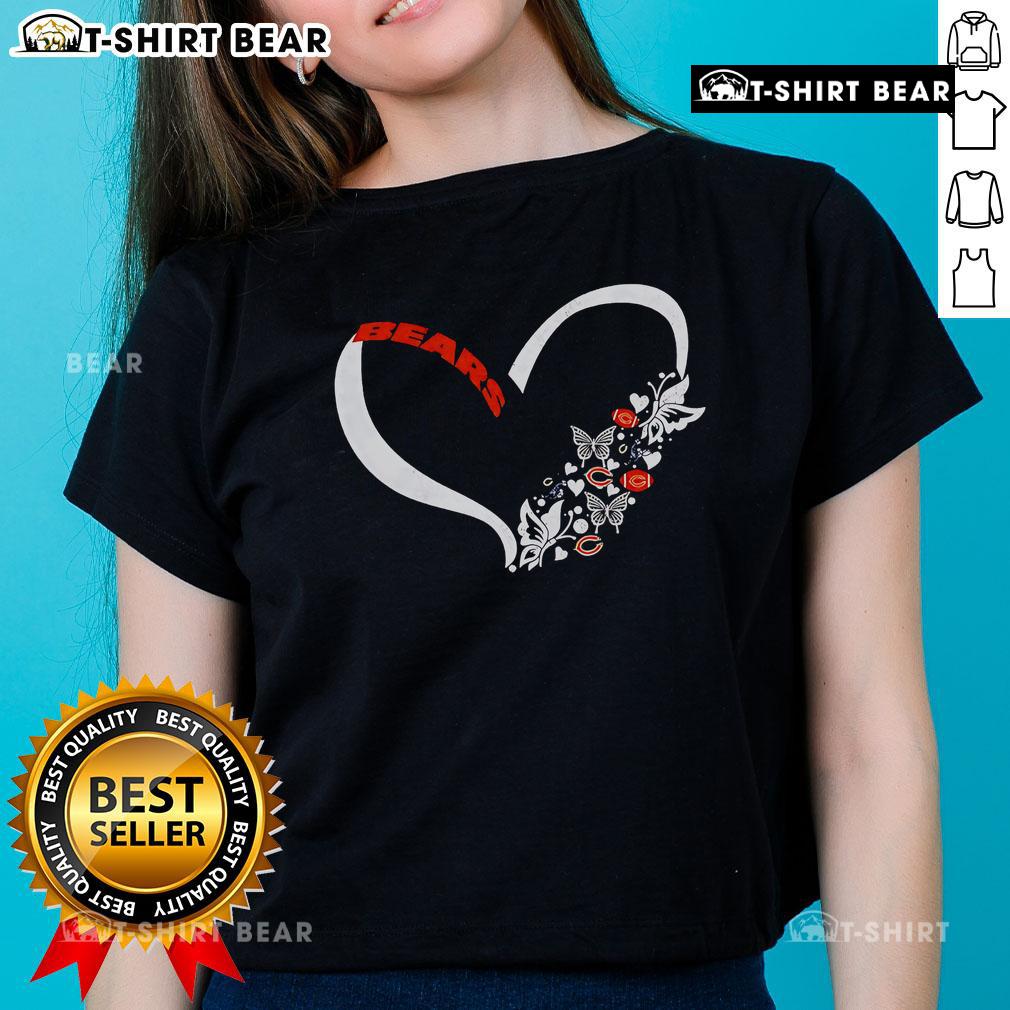 Pretty butterflies in my stomach Chicago Bears NFL ladies tee showcasing team spirit and stylish comfort for fans.