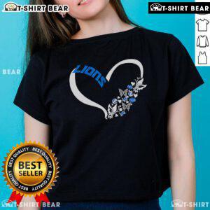 Pretty butterflies in my stomach Detroit Lions NFL ladies tee featuring vibrant colors and stylish design for fans.