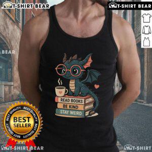 Pretty dragons and books tank top featuring a whimsical design, perfect for book lovers and fantasy enthusiasts.