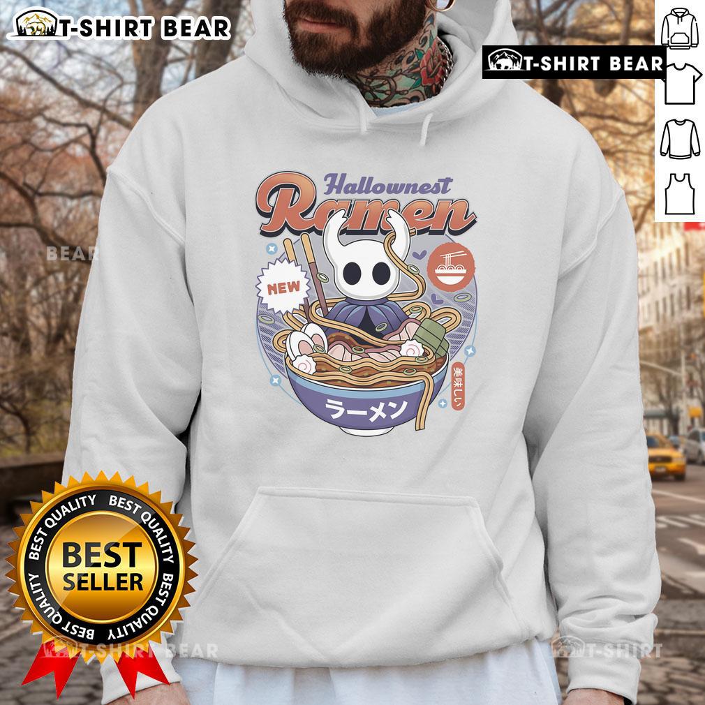 Vintage Hollow Knight Hallownest Ramen Hoodie featuring a unique design and vibrant colors for gamers and fans.