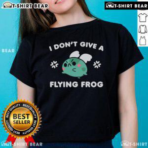 Pretty I Don't Give A Flying Frog Ladies Tee featuring a playful frog graphic, perfect for casual fashion lovers.