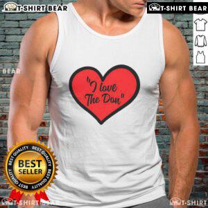 Pretty I Love The Don in Heart tank top worn by model, showcasing stylish design and vibrant colors for summer fashion.