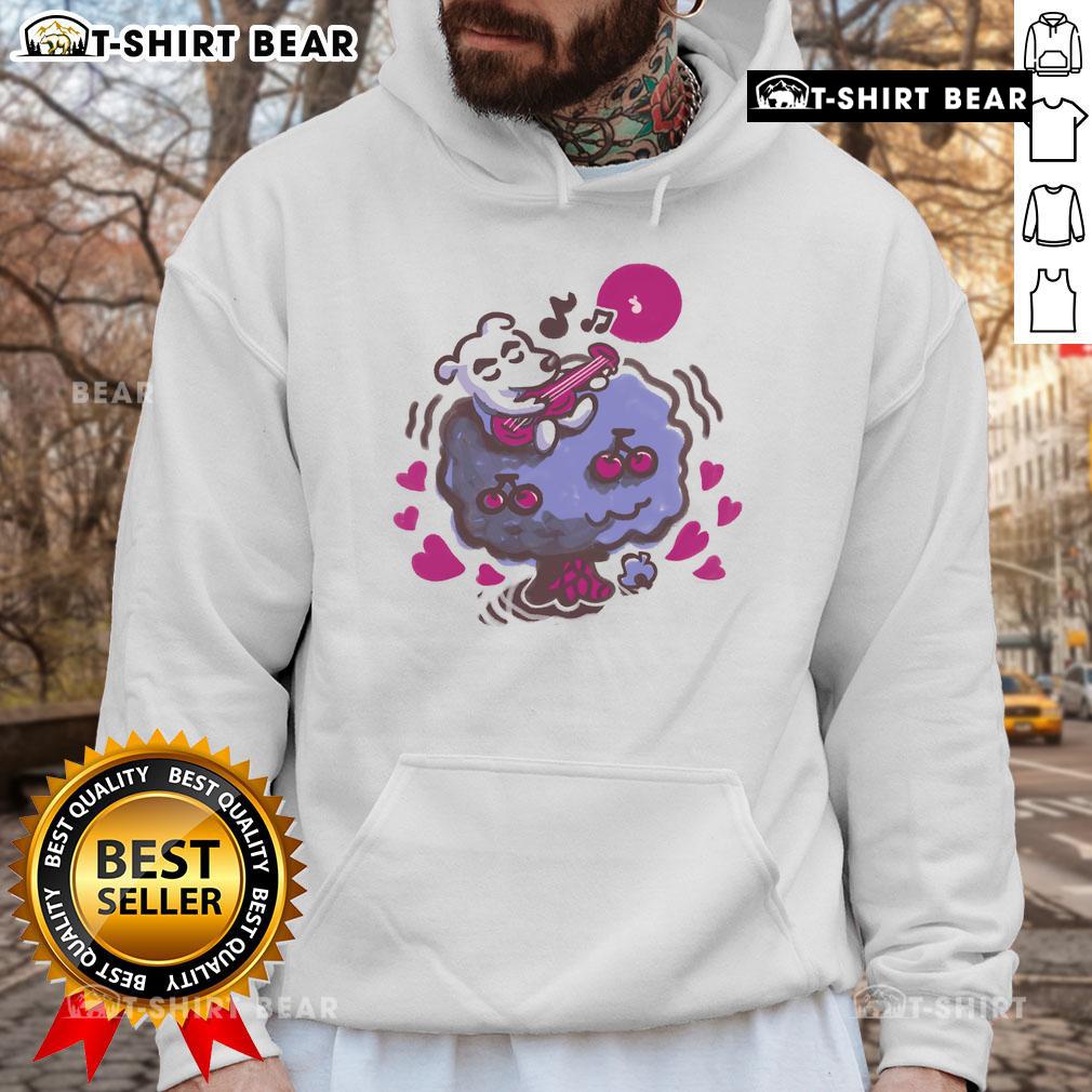 Cozy Pretty K.K. Slider Animal Crossing hoodie featuring cherry tree serenade design, perfect for evening vibes.