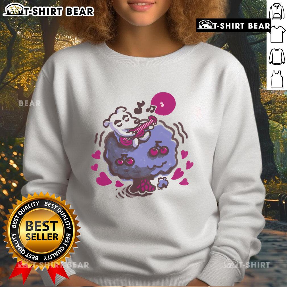 Cozy Pretty K.K. Slider sweatshirt featuring Animal Crossing cherry tree design, perfect for evening vibes and casual style.