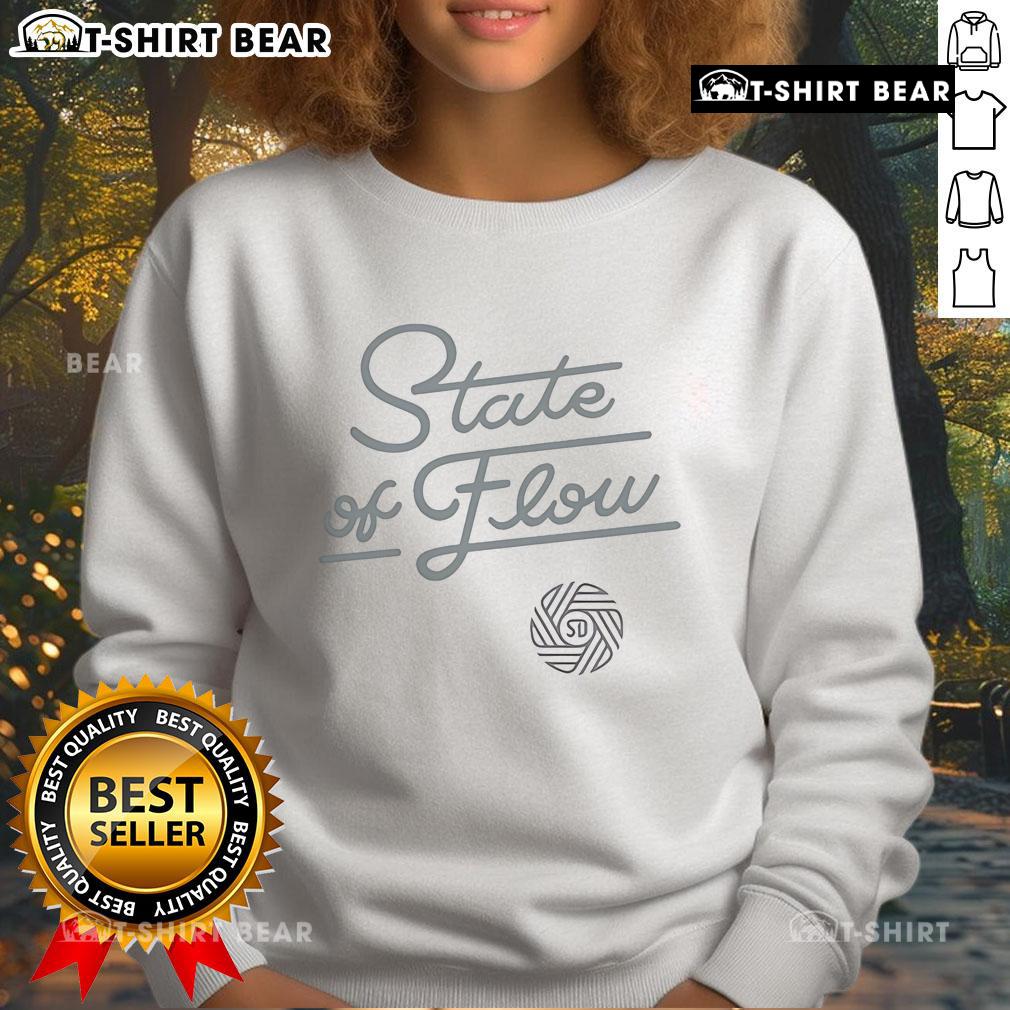 Alt Text: Pretty San Diego FC Duke State of Flow sweatshirt in vibrant colors, perfect for fans and casual wear.