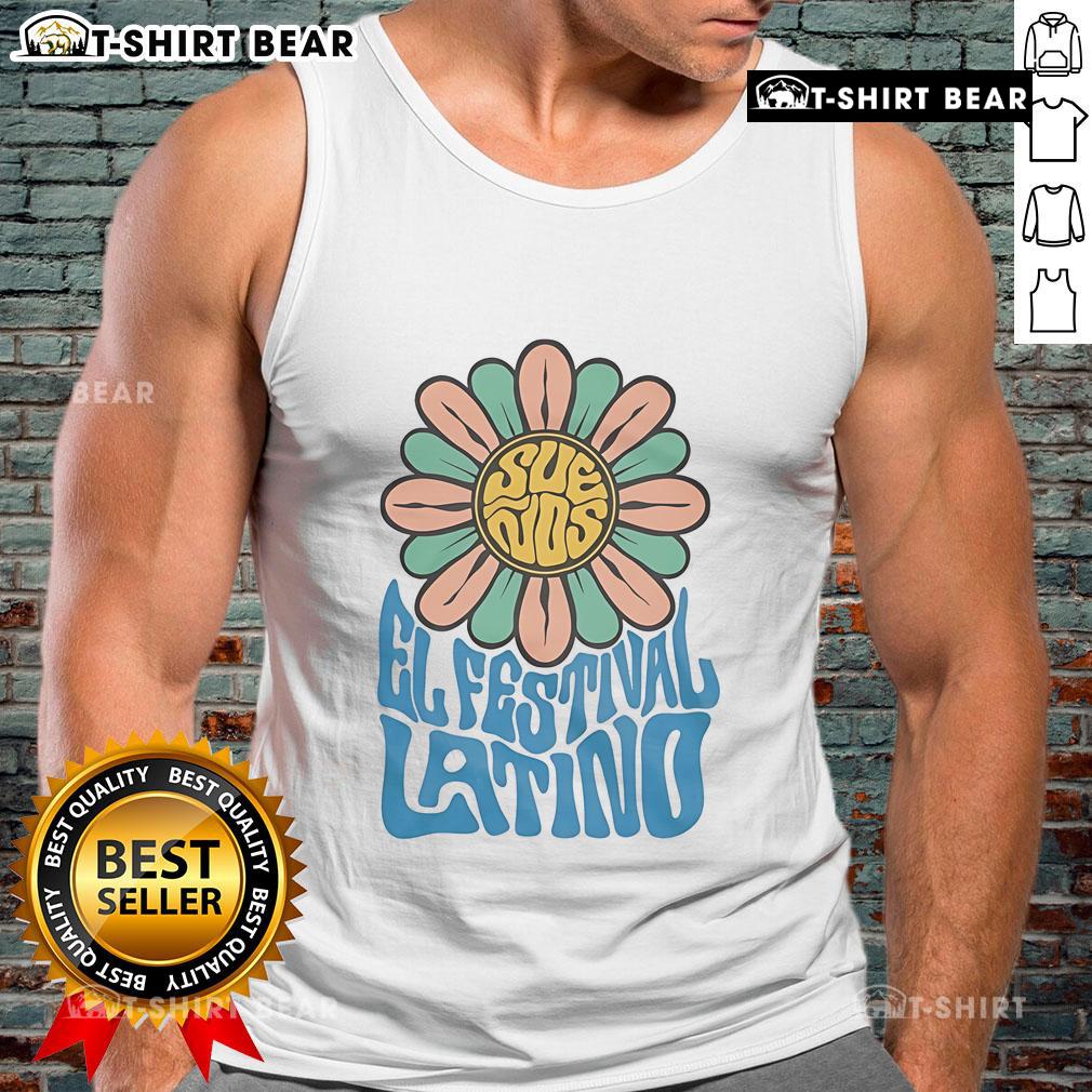 Pretty Suenos El Festival Latino Flower Tank Top featuring vibrant floral designs perfect for summer festivals.