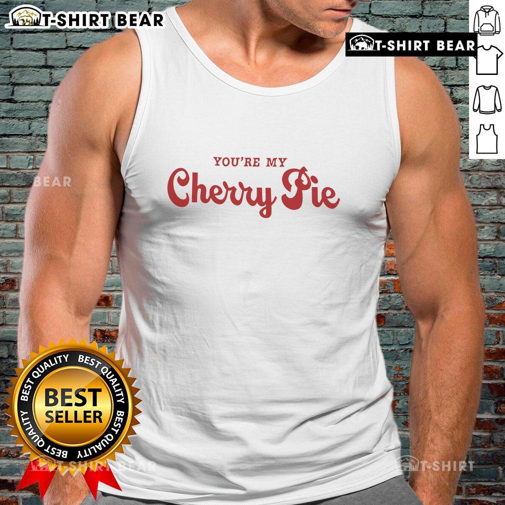 Pretty You're My Cherry Pie Tank Top featuring a vibrant cherry graphic, perfect for summer fashion and casual wear.