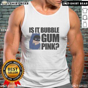 Top Batman Is It Bubble Gum Pink Tank Top featuring a vibrant pink color and bold Batman graphic design.