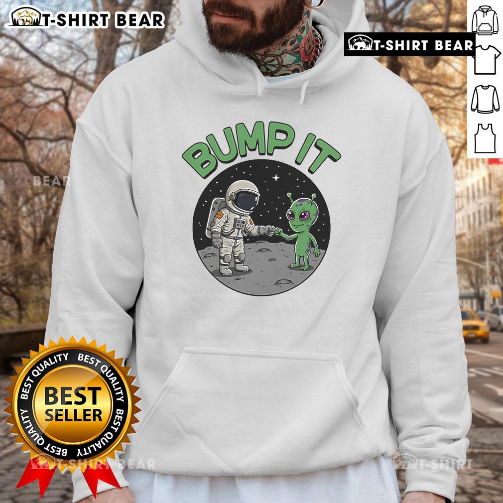 Stylish Top Bump It Alien Hoodie featuring an eye-catching alien graphic, perfect for trendy casual wear.