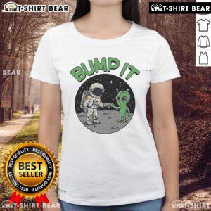 Top Bump It Alien Ladies Tee featuring a vibrant alien graphic, perfect for stylish, quirky women's fashion.