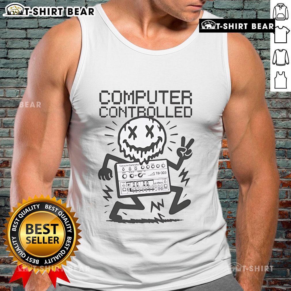 Alt Text: Stylish Top Computer Controlled Face Melt Tank Top featuring vibrant graphics and a modern design for trendsetters.