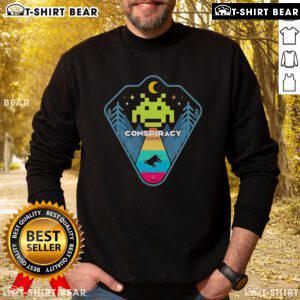 Top Conspiracy Dealer Retro Games Sweatshirt featuring vibrant graphics and a cozy fit for gaming enthusiasts.