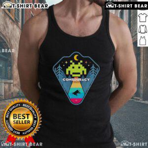 Top Conspiracy Dealer retro games tank top featuring vibrant graphics and a stylish design for gaming enthusiasts.