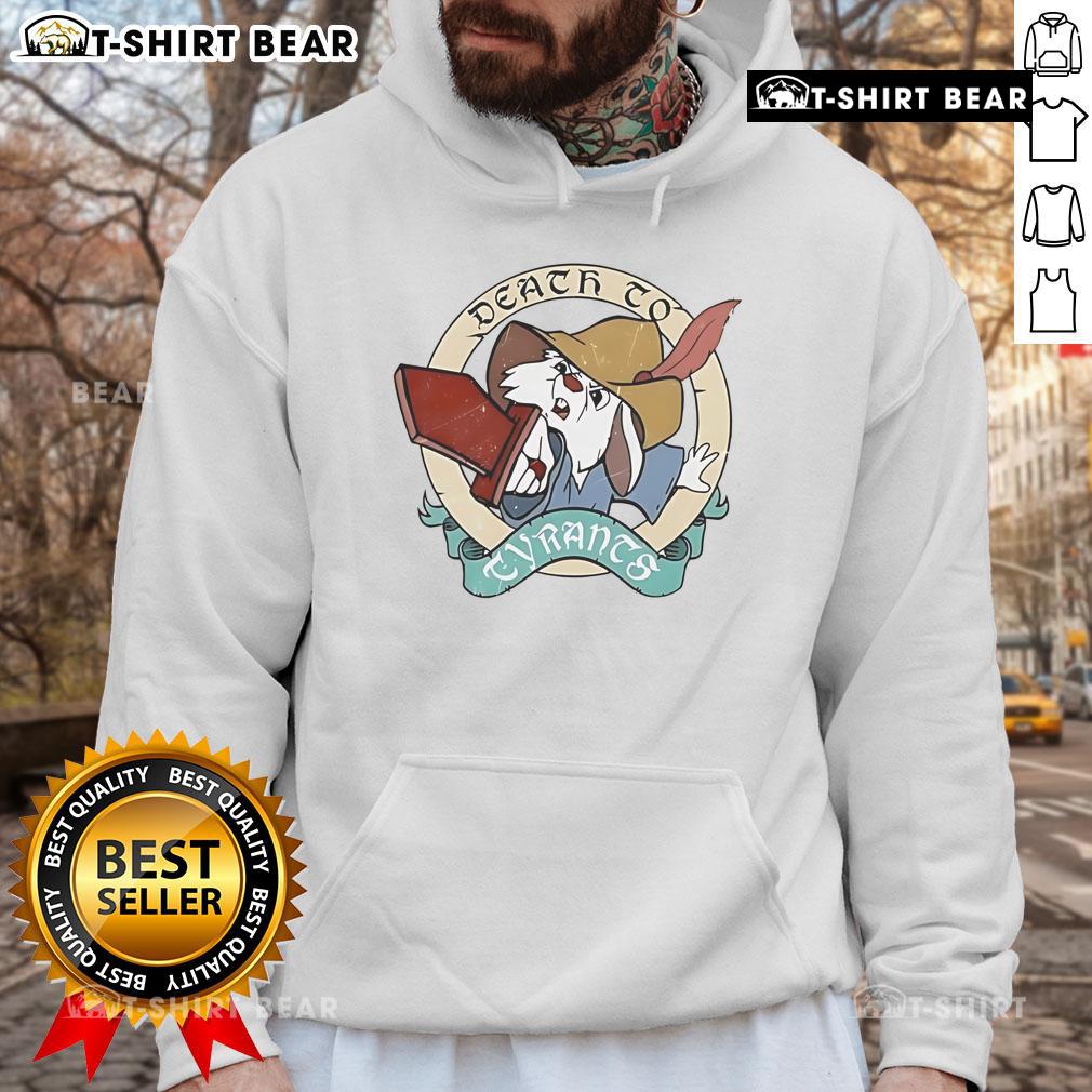 Alt Text: Top Death to Tyrants Hoodie featuring bold graphics and a stylish design for freedom advocates and activists.