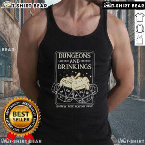 Top Dungeons and Drinkings fantasy role-playing game tank top featuring vibrant graphics and a comfortable fit.