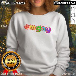 Colorful Top Emgay Rainbow Sweatshirt featuring vibrant hues and a cozy design, perfect for pride and casual wear.
