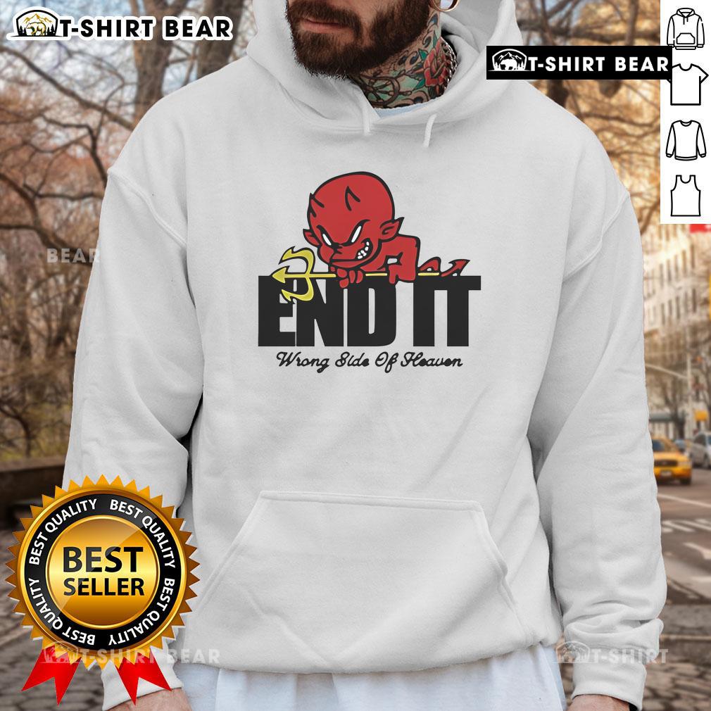 Top-End-It Devil Wrong Side of Heaven Hoodie featuring a bold graphic design and trendy style for casual wear.