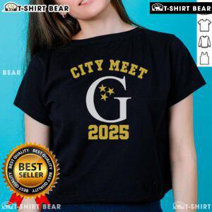 2025 Gettysvue Swim City Meet ladies tee showcasing vibrant design and event branding for swim enthusiasts.