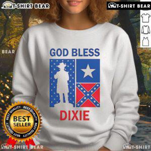 Top God Bless Dixie Southern Soldier Sweatshirt featuring a patriotic design, perfect for Southern pride and comfort.
