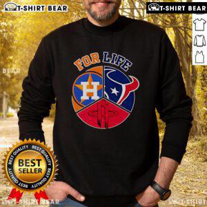 Alt Text: Cozy sweatshirt featuring Top Houston Astros Texans and Rockets for Life design, perfect for sports fans.