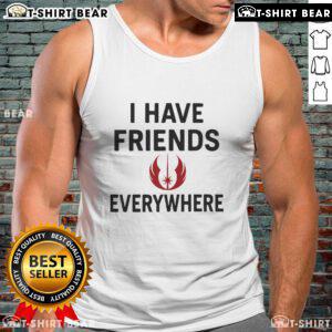 Top I Have Friends Everywhere Star Wars Tank Top featuring iconic characters in a stylish, vibrant design.