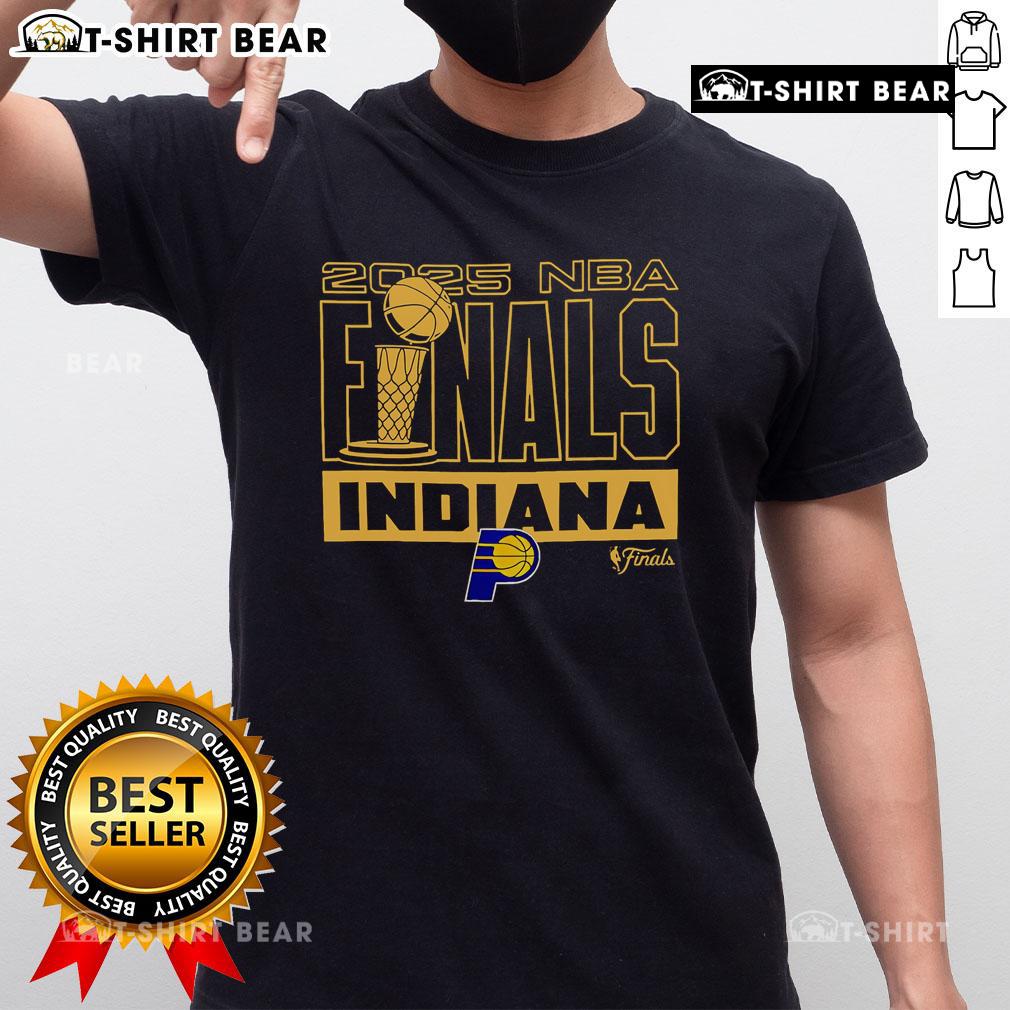Top Indiana Pacers 2025 NBA Finals Trophy T-Shirt featuring bold graphics celebrating the team's championship victory.