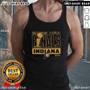 Top Indiana Pacers 2025 NBA Finals Trophy Tank Top featuring vibrant team colors and logo for passionate fans.