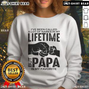 Cozy sweatshirt with 'I've Been Called A Lot Of Names But Papa Is My Favorite' design, perfect for Father's Day gifts.