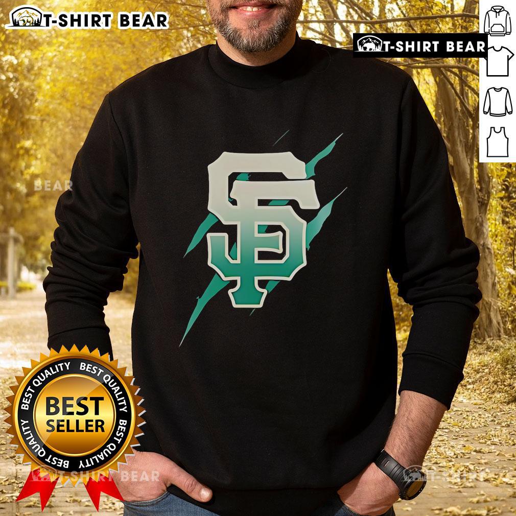 Alt Text: Stylish Top Jurassic World Rebirth sweatshirt featuring the San Francisco Giants logo, perfect for fans and casual wear.