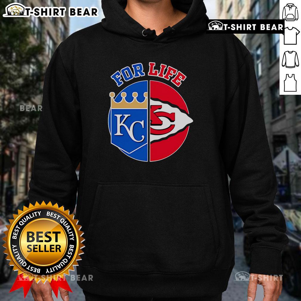 Top Kansas City Chiefs and Royals for Life hoodie featuring bold team logos and vibrant colors, perfect for fans.