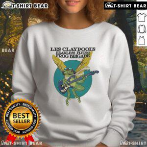 Alt Text: Top Les Claypool's Fearless Flying Frog Brigade Summer of Green sweatshirt featuring vibrant frog graphic design.