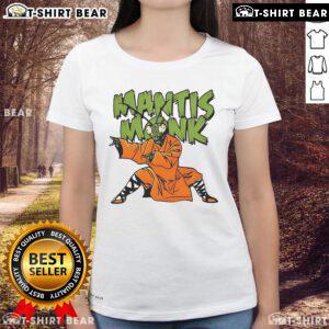 Stylish Top Mantis Monk Ladies Tee featuring a unique design, perfect for casual wear and nature enthusiasts.