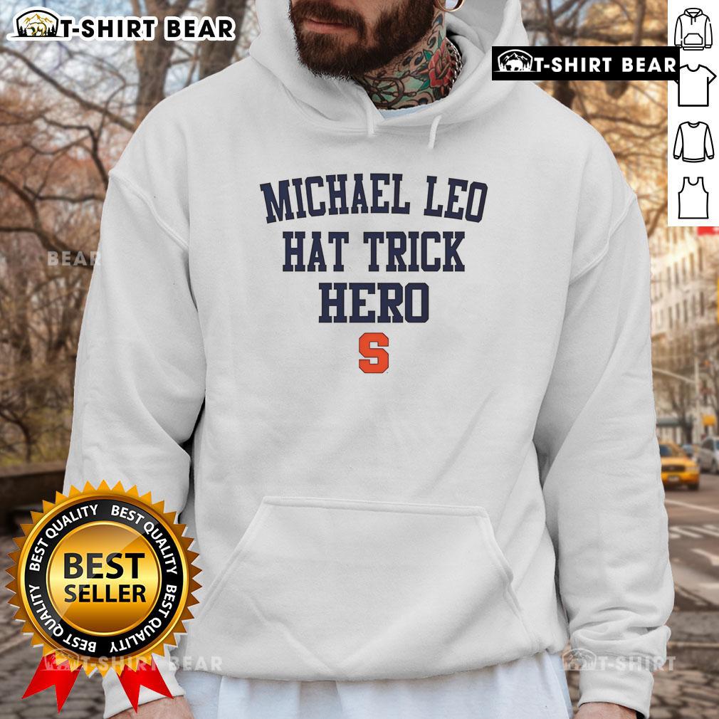 Top Michael Leo Jr. Hat Trick Hero Syracuse Lacrosse Hoodie featuring vibrant team colors and logo design.