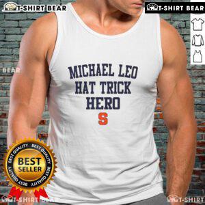 Top Michael Leo Jr. Hat Trick Hero Syracuse Lacrosse tank top featuring vibrant team colors and a dynamic design.