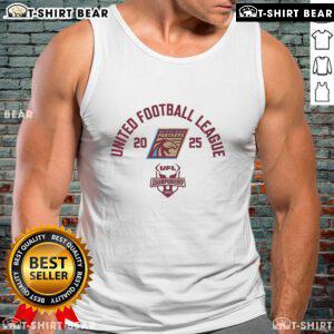 Alt Text: Top Michigan Panthers 2025 UFL Championship Game tank top featuring team logo and vibrant colors for fans.